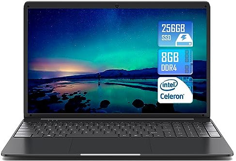 SGIN Laptop 15,6 Zoll Windows 11, 8 GB RAM 256 GB SSD, Prozessor Celeron N4020 (bis zu 2,8 GHz), Laptop PC mit 2 x USB 3.0, Bluetooth 4.2, 512 GB TF erweiterbar (schwarz)