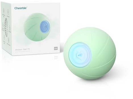 Cheerble Wicked Ball PE, 3 Interaktionsmodi Interaktives Hundespielzeug Ball, Selbstrollender Ball Hund mit LED-Lichter, DC wiederaufladbar, Lustiges Geburtstagsgeschenk für große Hunde, Grün