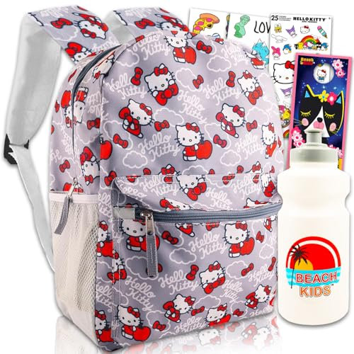 Hello Kitty Backpack Set - Hello Kitty School Bag, Tattoos, Water Bottle & More | Hello Kitty School Supplies, Hello Kitty Backpack for Girls, Hello Kitty Backpack Set, Hello Kitty Backpack, Hello