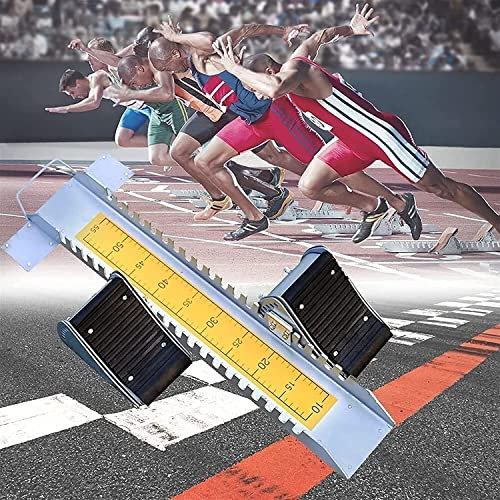 KUOYTT Startblock Leichtathletikbahn, Startvorrichtung für Wettkampfbahnen mit verstellbarem Fußpedal, Gummipedal, Größe: 70/15/5 cm * 27,56/5,91/1,97 Zoll für Schulwettkämpfe