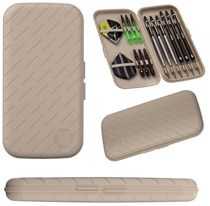 Harrows Darts Case Slim Case | Das kleinste und leichteste 6-Dart-Etui der Welt | Dart-Halter | Dart-Etui für 3 Darts und 6 Darts | Robuste Hydrocarbon-Konstruktion (Beige)