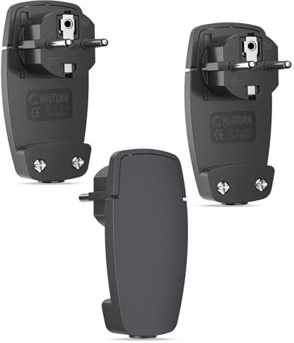 3 Pièces Fiche électrique Schuko, Prise Plate, Prise Extra Plate Fiche Plate, 250V avec Poignée Rabattable, Protection Coudée pour Câbles avec Section de Câble 1,5 mm²(noir)