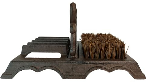 NATUHYZ Outdoor Farmhouse Garden Entryway Heavy Duty Multifunctional Rustic Cast Iron Boot Scraper Shoe Cleaning Shoe Bruh with Bristle