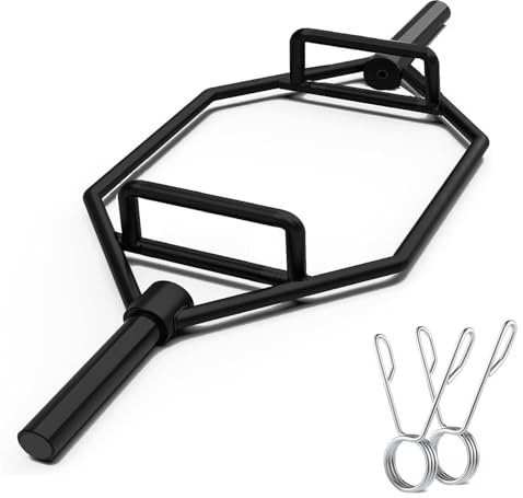 FFitness Bilanciere Esagonale Olimpico Trap Bar Barra Olimpica Hex Bar Compatibile con Dischi Ø50 mm Barra Esagonale per Alzata di Spalle e Stacchi da Terra
