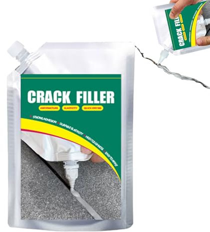 Teksome Riparazione Crepe Cemento,Malta per Riparazioni Cemento 500ml - Adesivo Resistente, Antifughe Rapido Asciugatura Per Cucina, Garage, Angoli E Pavimenti