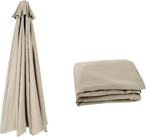 Miecoae Toldo de Repuesto para Sombrilla Patio 3.0/2.8/2.7/4/2.30m Cubierta Paraguas Mercado con 8 Varillas/6 Brazos Exteriores Recambio Tela jardín Piscina Terrazas en Voladizo(Taupe,8 Ribs 3.5m)