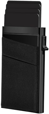 Bafiwu RFID Wallet for Men, Slim Metal Pop Up Card Holder with Money Clip, Credit Card Wallet UK Holds 5 Cards
