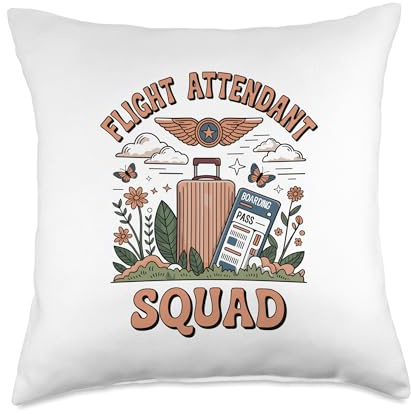 Flight Attendant Squad Throw Pillow