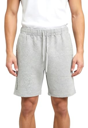 SUPERGA Bermuda Uomo Cotone - Pantaloncino Uomo Sportivo - Pantalone Tuta Corto (IT, Testo, M, Regular, Regular, 26343 Grigio)