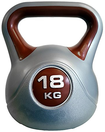 DKN Unisex's Vinyl Kettle Bell-Grey/Brown, 18 kg