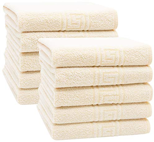 ZOLLNER 10er Set Handtücher, ca. 50x100 cm, Baumwollmix, 340g/qm, gelb