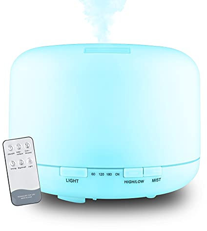 Difusor aceites Esenciales MEVA 300ML (Pack de 10, 2 o sin esencias de Regalo a Elegir) ULTRASONICO, 7 Colores LED, humificador de Aceite Esencial aromaterapia (Sin Esencias)