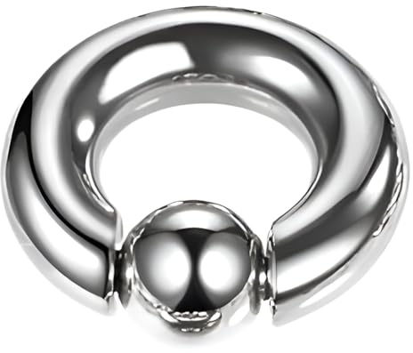 Decentraland 1 PC Argento 12G-8G-6G-4G-2G-0G-00G Anelli a molla con perno per piercing in acciaio inossidabile per naso, setto, capezzoli, per uomini e donne 12-16mm, 4mm(6G),D-12mm+8mm, Acciaio