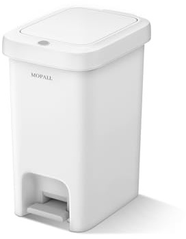 MOPALL Slim Bathroom Trash Can with Lid - 1.9 Gallon Dual-Way Opening (Step Pedal & Press Top) Small Trash Can for Narrow Spaces, Rust-Proof Wastebasket Small Garbage Can for Bathroom, Bedroom, Office