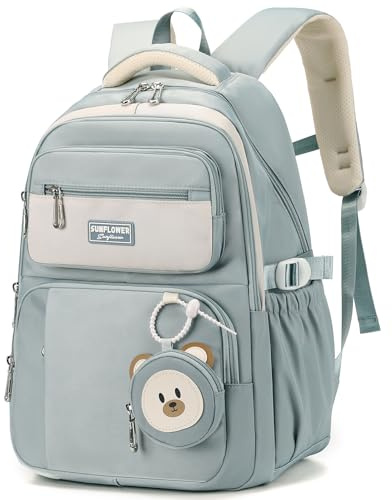 Amythe Sac à Dos pour Enfants de L'école Primaire CM1 CM2, 40L Cartable Fille Collège, Grand Sac Ecole pour Filles de 10 à 18 Ans avec Joli Porte-monnaie, Adapté aux Chariot
