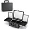 Make Up Box with Led Mirror Vanity Case Travel Makeup Case with 3 Colour Setting Light Up Mirror Adjustable Dividers and Fold-Out Trays for Jewellery Storage Cosmetic Organiser Black