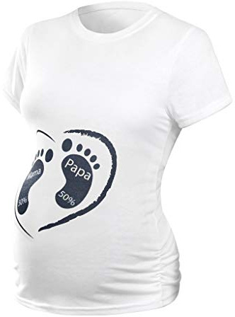 NAJZYBA T-Shirt Maternite Haut Femme T-Shirt de maternité à Manches Courtes et col en O pour Femmes Enceintes Femme Manches Longues de maternité Motif Grossesse Amusant Humour imprimé
