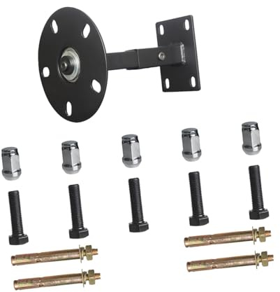 Baoblaze Espositore per Cerchi Da Parete in Acciaio per Officina, Versatile, Vetrina per Officina, Garage, Girevole a 360°, Supporto per Cerchioni, Cinque Buche 15 Cm