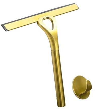 Grattoir en acier inoxydable pour surfaces en verre, élimination efficace de l'eau sur la porte de douche, miroir, fenêtre, ergonomique à deux fonctions