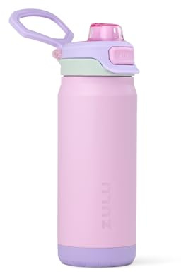 ZULU Powerfill Pro 18oz Kids Stainless Steel Water Bottle with Quick Fill Lid, Triple Wall Vacuum Insulated, Leak Proof Locking Lid, Sip & Chug, Reusable, BPA Free, Dishwasher Safe, Sweet Sorbet