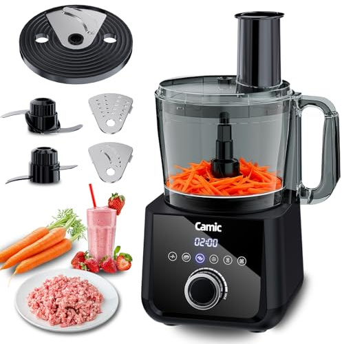 Camic Procesador de Alimentos 1500W - Robot de Cocina Compacto con Bol de 2,5 L, 6 Funciones, PowerChop, Disco 3 en 1, Fácil Montaje para una Variedad de Tareas de Cocina