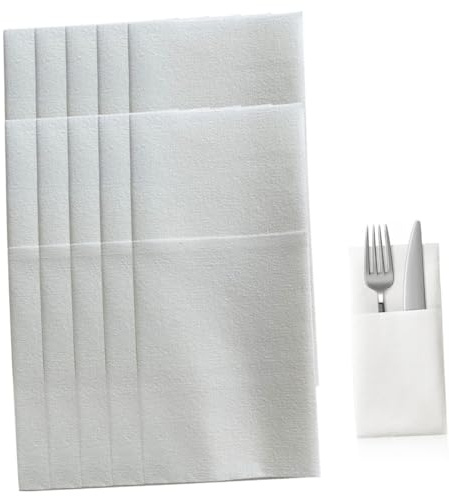 VALICLUD 50pcs Knife and Fork Wrapping Paper Napkins Floral Design for Party Cutlery Disposable Home Decor