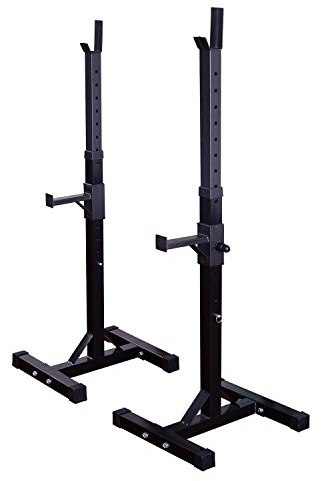 HOMCOM Adjustable Squat Rack, Strength Training Bench Press Rack Barbell Rack Power Rack Weight Bench Supporter for Gym Fitness,108-163cm