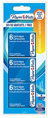 Paper Mate 2027694 - Cartuchos de tinta para pluma estilográfica (60 unidades)