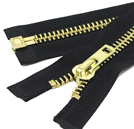 YaHoGa 80 cm #10 Große Reißverschluss Metall Reißverschluß teilbar Reissverschluss für Mantel, Jacke (Messing)