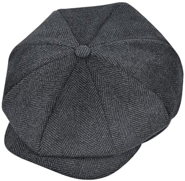 jerague Wool Newsboy Cap for Men Women Classic Vintage Gatsby Lvy Cabbie Hat Flat Beret Cap Adjustable