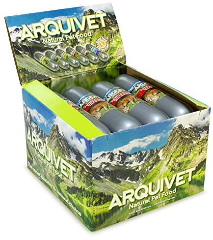 ARQUIVET Pack 12 unità - Salsicce di manzo con Verdure - alimento umido per cani - manzo con ortaggi - 500 g