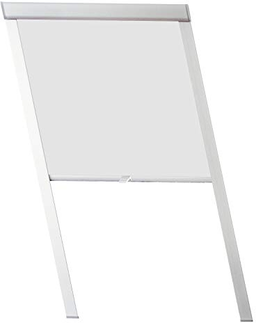 Lospitch Dachfenster Verdunkelungsrollo Grau Thermo-Rollo, 100% Verdunkelung, Silberne Seitenschienen, kompatibel mit Fenster Systeme Dachfenster GGL, GPU, GTU, GXU, GHU(61.3x116cm, M08)