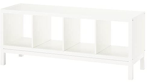 IKEA KALLAX Regal mit Untergestell, 147x59 cm, Weiß/Weiß