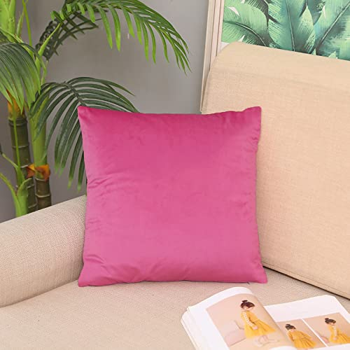 Hoisy 1Pcs Kissenhülle, Pink Cushion Cover Einfarbig Samt 50X50CM Kissenbezüge Deko für Sofa Couch Wohnzimmer