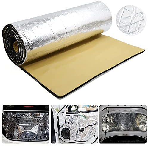 Sfit Tapis de Voiture Isolant Tapis D’Isolation Acoustique Tapis Amortisseur d'Isolation Phonique Thermique Sonore Autocollant Imperméable pour Moteur Fenêtre Voiture Toit(Kraft,200cm×50cm×10mm)