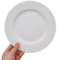 Zuvo Dinner Plates Set of 6 Inches White Ceramic Dessert Plates - Dishwasher and Microwave Safe Rim Shape Plates Set