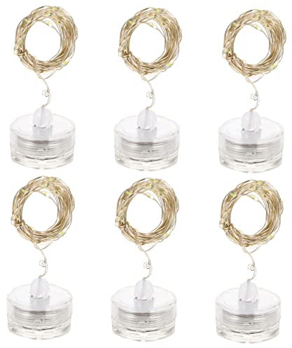 MAGICLULU 6 Stück Schnur Kerze Kupferdraht Lichterkette Die Weihnachtskerze Tauchlampe Aus Kupferdraht Wasserdichtes Led-licht Geführtes Tauchlicht Plastik Knopf Unterwasserbeleuchtung