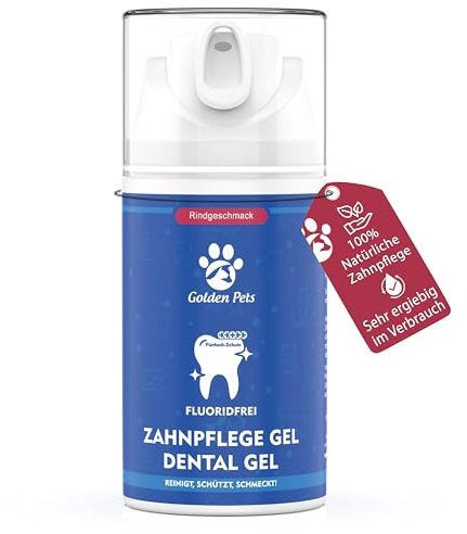 NEU! Zahnpflege-Gel für Hunde & Katzen - Zahnreinigung und Zahnpflege gegen Zahnstein, Maulgeruch & Zahnfleischentzündung. Hundezahnpasta, Maulhygiene, Zahnsteinentferner Dog Toothpaste Golden Pets