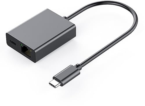 Adaptateur USB C Ethernet, 1000 Mbps Adaptateur Ethernet USB C vers RJ45, compatible pour Ordinateur Portable, MacBook Pro/Air, iPad Pro/Air, Chromecast Google TV et plus encore.