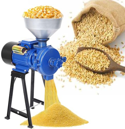 Grinding Mill，2500W Electric Corn Grinder, 1400r/min Commercial Feed Mill with Funnel, Adjustable Thickness&Pure Copper Brushless Motor, Wet Dry Cereals Grinder, Heavy Duty Milling Machine,