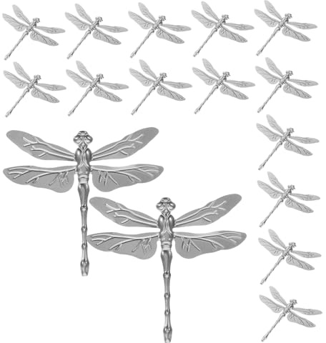 Happyyami Metal Dragonfly Sculpture 2.76X2.56 Inch Iron Craft Figurine for Diy Home Garden Decoration Artistic Metal Artwork Whimsical Outdoor Decor