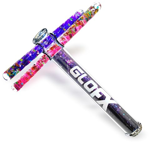 GloFX Galaxy Liquid X - Juguete de tubo caleidoscopio - Varitas dobles con purpurina (rosa y morado) - Incluye caleidoscopio, 2 varitas y espaciadores - Juguete sensorial para mayores de 15 años