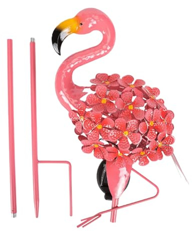 Zwpontia Luces solares de Flamenco Rosa para jardín al Aire Libre, 70 x 20 x 10,5 cm, Luces Decorativas de Flamenco de Metal, luz Solar para césped, luz de Enchufe de Tierra, de iluminación de