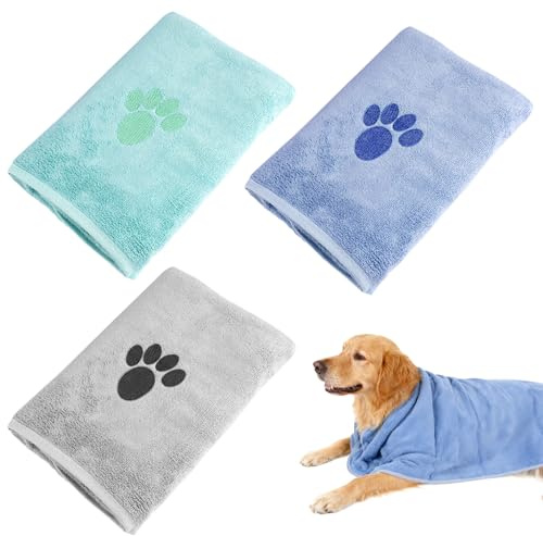 Serviette Chien Microfibre, 75 x 35 cm, 3 Pièces