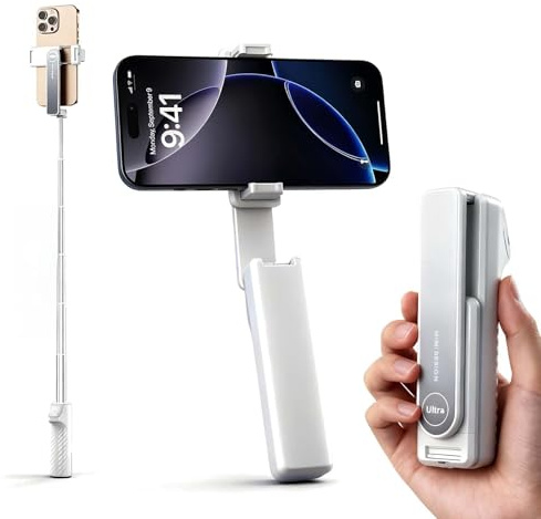 SENLINLIN Handy Selfie Stick, ausziehbar kompakt und tragbar mit Bluetooth Schnellverbindung 360° drehbarer und ausziehbarer Handyclip für alle Smartphones ideal für Foto Vlog Live Streaming