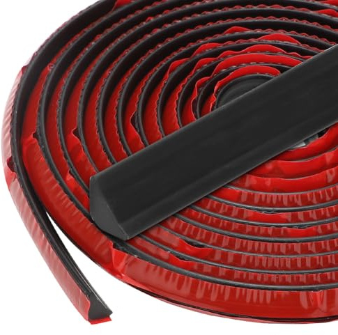 RANJIMA Moulures flexibles autocollantes - 6 m, 12 mm x 9 mm - Triangle - En TPE - Pour plafond et transition murale - Noir - Pour plinthe de finition, plan de travail de cuisine, bords muraux