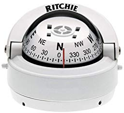Ritchie Navigation Compass, Surface Mount, 2.75 Dial, Wht.