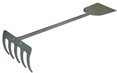 Xclou Garden Kulturgerät, 2-in-1 Gartengerät aus Stahl mit Pulverbeschichtung, Friedhofsbedarf Hacken, Grubber mit ca. 30 x 8,5 x 7, silber