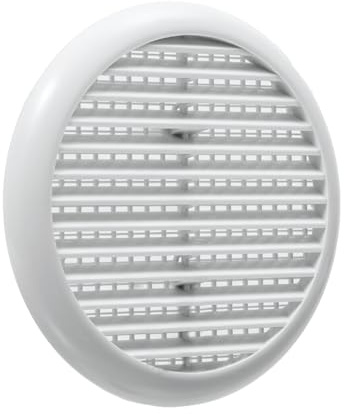 Map Louvre Air Vent Cover for Openings 80-152mm, Integral Flyscreen Mesh, for Bathroom, Kitchen, Shed, Garage, External & Internal Walls (1, White)