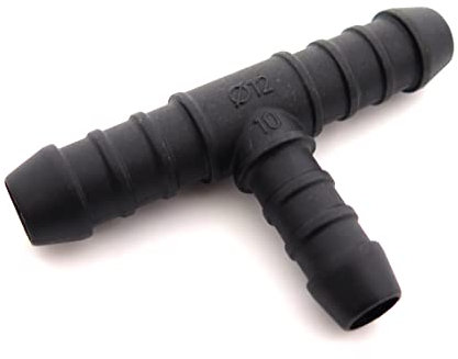 2x Hose Tube Pipe 3-way T-Piece 10mm to 2x 12mm Tube Pipe Connector Joiner Air Fuel Water - FREE FIRST CLASS UK POSTAGE!